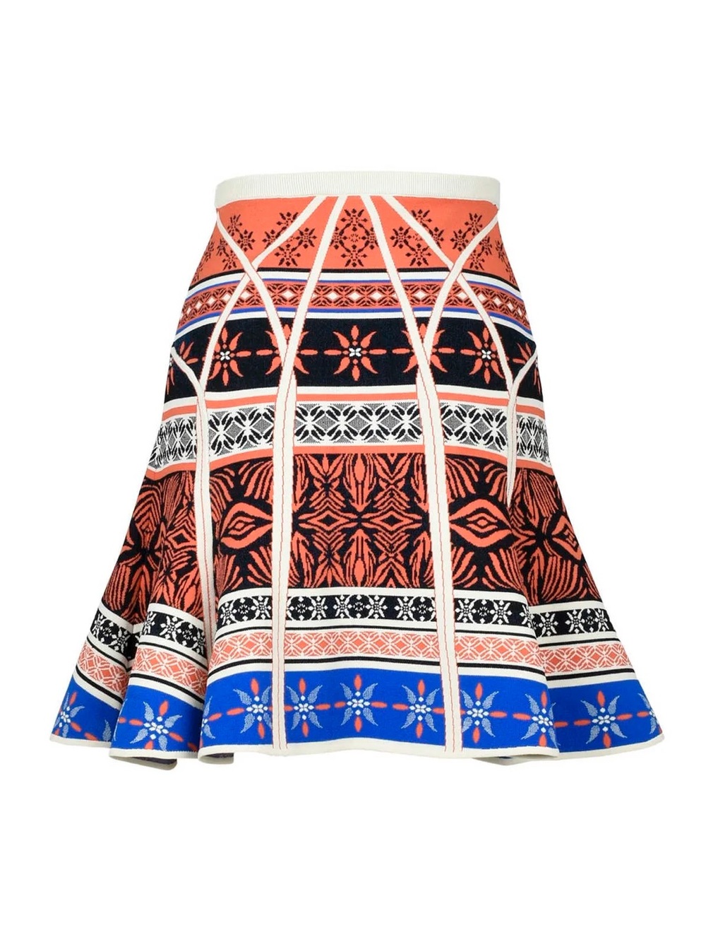 DVF Patterned Flared Knit Skirt